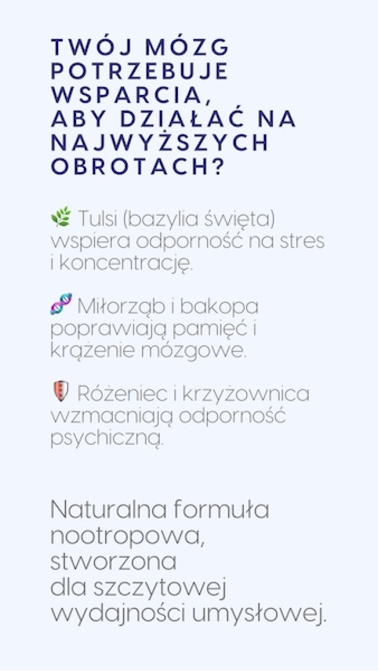 Mind+ - Bazylia święta + Krzyżownica + Miłorząb na pamięć i koncentrację