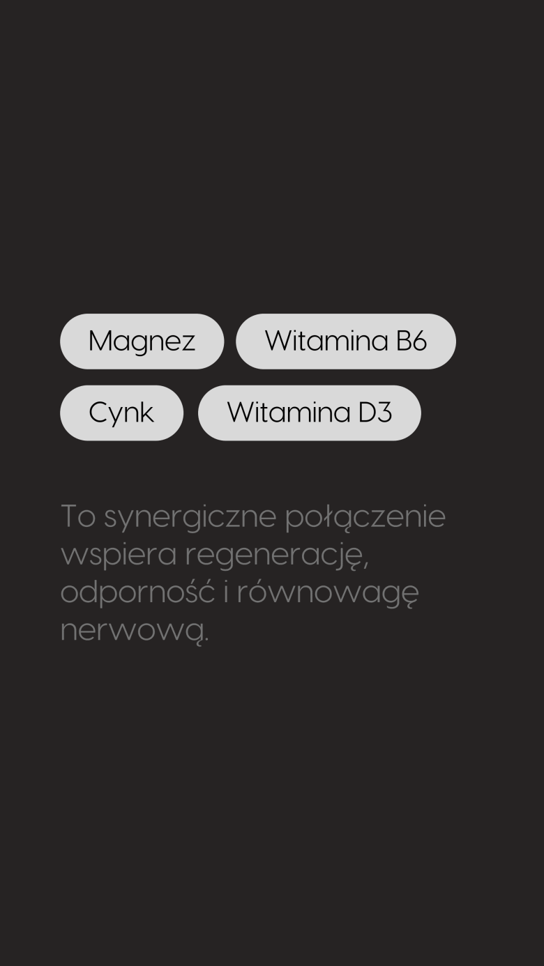 Magne+ - 3 Formy Magnezu (jabłczan + diglicynian + węglan) + Witamina B6 + Cynk