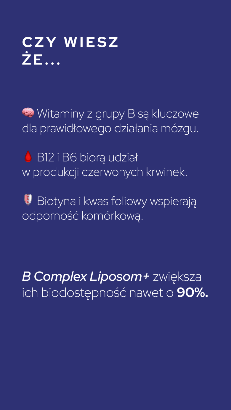 B Complex Liposom+ - 8 Witamin z grupy B w technologii liposomalnej