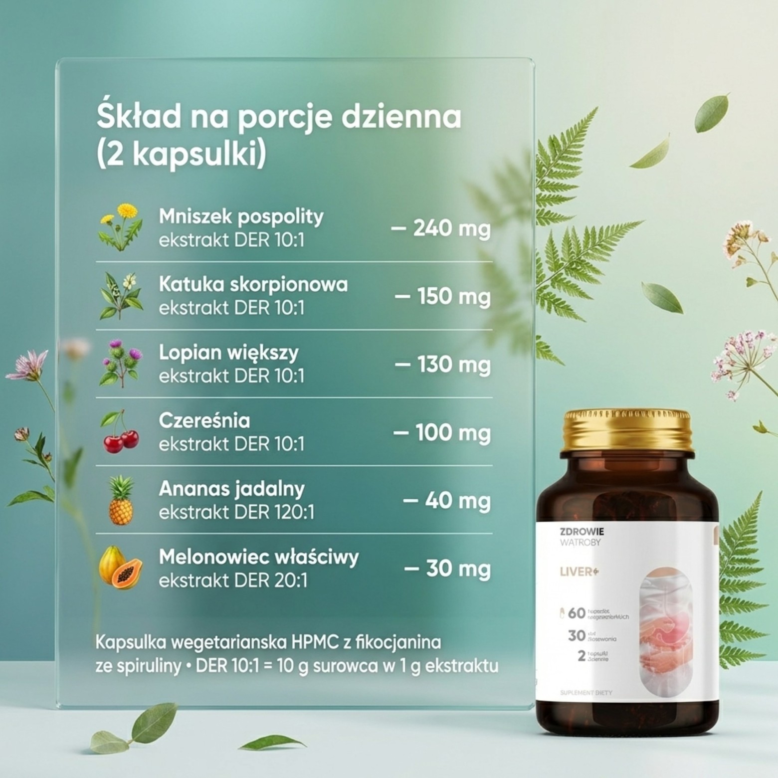 Liver+ - Mniszek + Katuka + Łopian na wsparcie wątroby