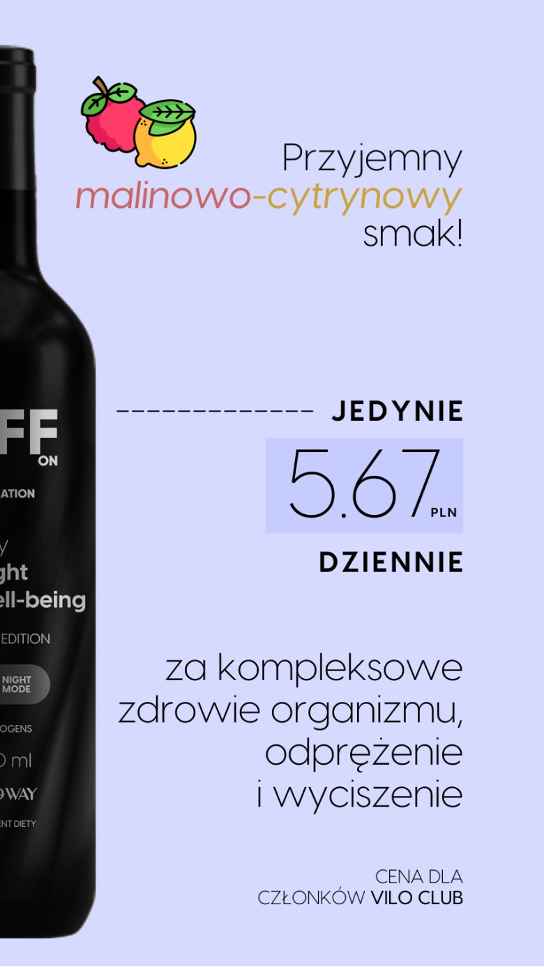 Multi OFF - Malina + Cytryna + Lucerna na relaks i regenerację - płyn