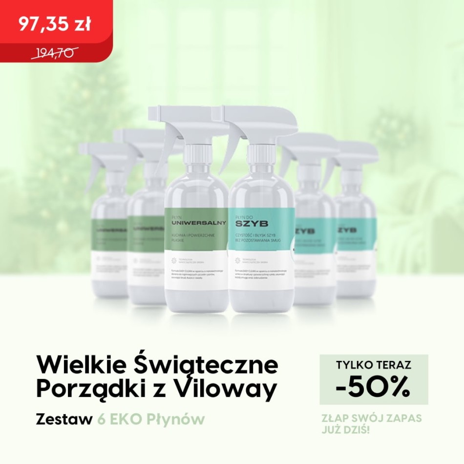 Viloway - Pakiet 3 + 3 - Płyn do Szyb i Płyn Uniwersalny