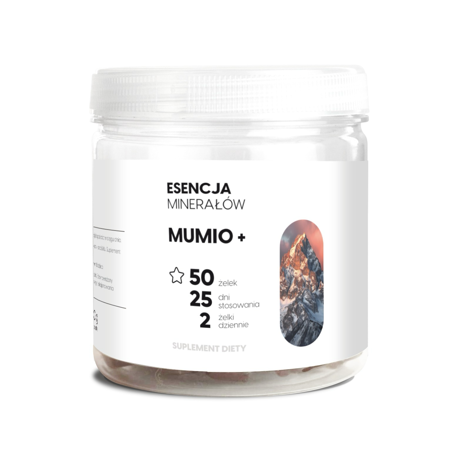 Skład MUMIO+ - Shilajit 50% kwasów fulwowych - żelki na regenerację